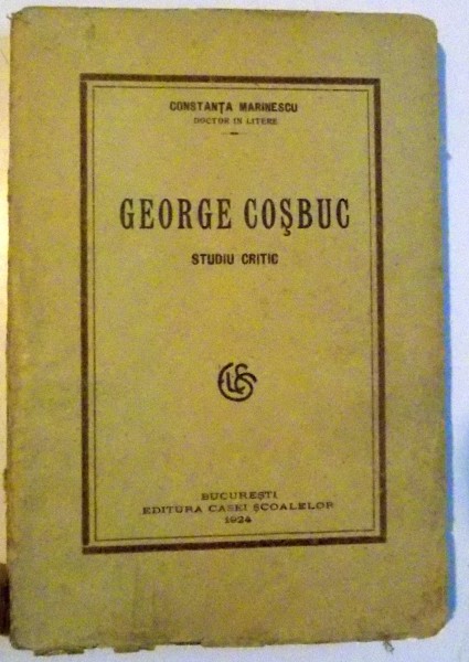 GEORGE COSBUC , STUDIU CRITIC , 1924