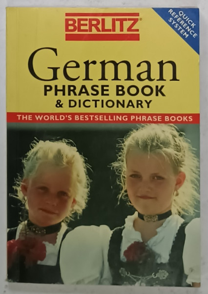 GERMAN PHRASE BOOK and DICTIONARY , BERLITZ , 1986