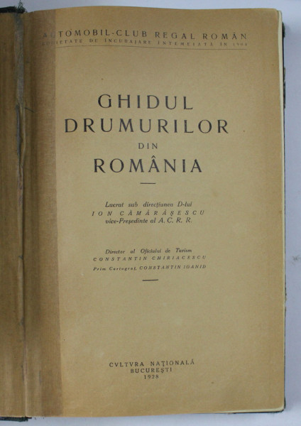 GHIDUL DRUMURILOR DIN ROMANIA , 1928