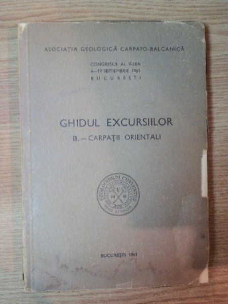 GHIDUL EXCURSIILOR B.-CARPATII ORIENTALI , 1961