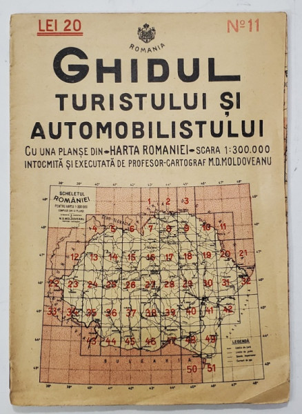 GHIDUL TURISTULUI SI AUTOMOBILISTULUI , HARTA ROMANIEI ,  CAROUL  11 - REZINA TARG ( UCRAINA )  de M.D. MOLDOVEANU , 1936