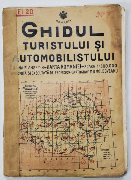 GHIDUL TURISTULUI SI AUTOMOBILISTULUI , HARTA ROMANIEI ,  CAROUL  7   - STOROJINET - CAMPULUNG - COZMENI    de M.D. MOLDOVEANU , 1936