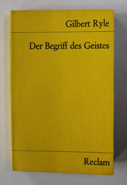 GILBERT RYLE - DER BEGRIFF DES GEISTES , 1973