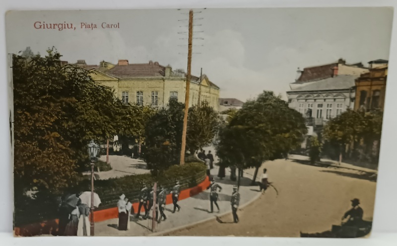 GIURGIU , PIATA CAROL , CARTE POSTALA , 1924