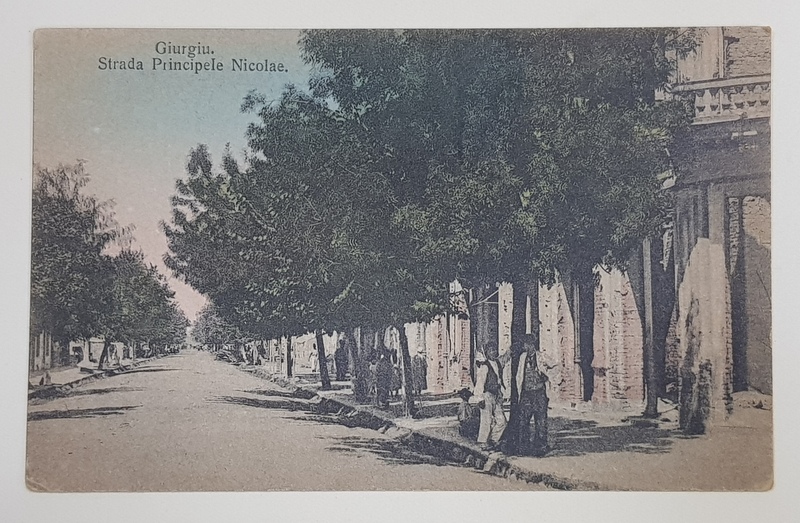 GIURGIU , STRADA PRINCIPELE NICOLAE , CARTE POSTALA ILUSTRATA , INCEPUTUL SECOLULUI XX