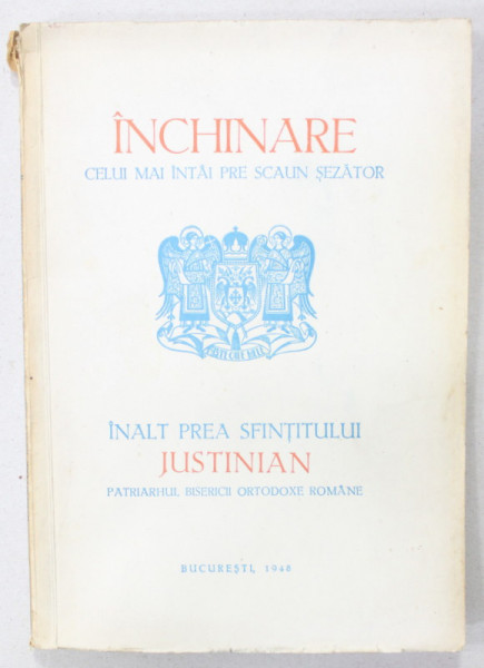 GLASUL BISERICII , REVISTA , SUBIECT :INCHINARE CELUI MAI INTAI PRE SCAUN SEZATOR INALT P.S. JUSTINIAN , PATRIARH, ANUL VII , NR. 5-6 , MAI - IUNIE , 1948 UL B.O.R.