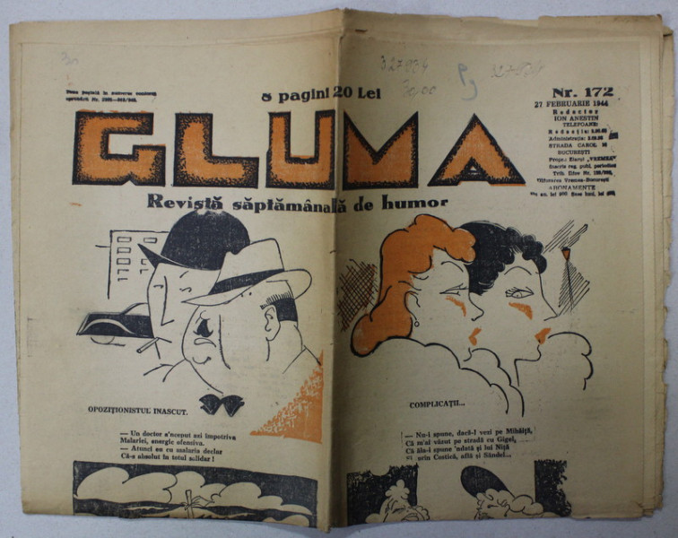 GLUMA , REVISTA ILUSTRATA DE HUMOR ,  NR.172 , 1944
