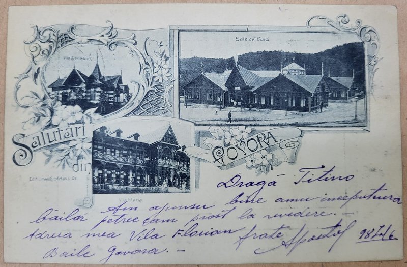 GOVORA , VILELE ZORILEAM ,  MARIA SI SALA DE CURA , CARTE POSTALA , CLASICA