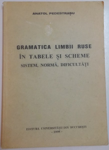 GRAMATICA LIMBII RUSE IN TABELE SI SCHEME SISTEM, NORMA, DIFICULTATI de ANATOL PEDESTRASU , 1998