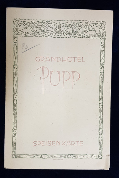 GRANDHOTEL PUPP , KARLSBAD , MENIU , 5 SEPTEMBRIE , 1930