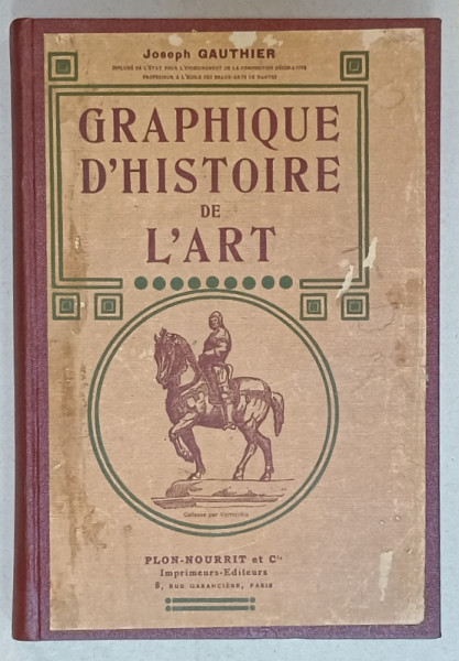 GRAPHIQUE D 'HISTOIRE DE L 'ART par JOSEPH GAUTHIER , 1911