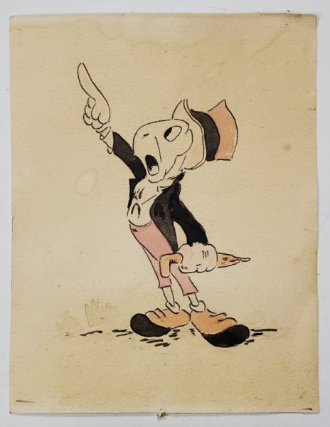 GREIERELE VORBITOR JIMINY DIN '' PINOCCHIO '' , GRAFICA PENTRU COPII , 1958