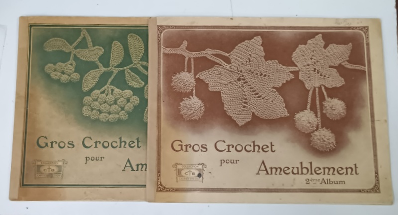GROS CROCHET POUR AMEUBLEMENT ( BRODERIE si IMPLETITURI CU CROSETA )   , VOLUMELE I - II , 1926