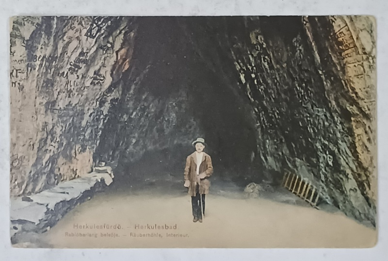 GROTA HAIDUCILOR DIN BAILE HERCULANE , INTRAREA , CARTE POSTALA , INCEPUT DE SEC. XX