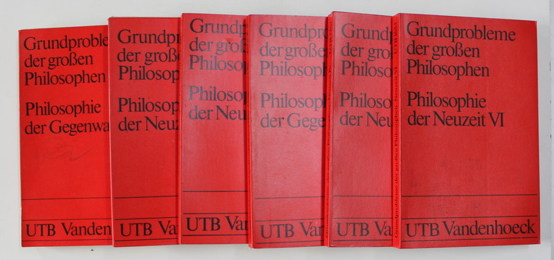 GRUNDPROBLEME DER GROSEN PHILOSOPHEN , herausgegeben von JOSEF SPECK ,  SET DE 6 VOLUME 1972 - 1992