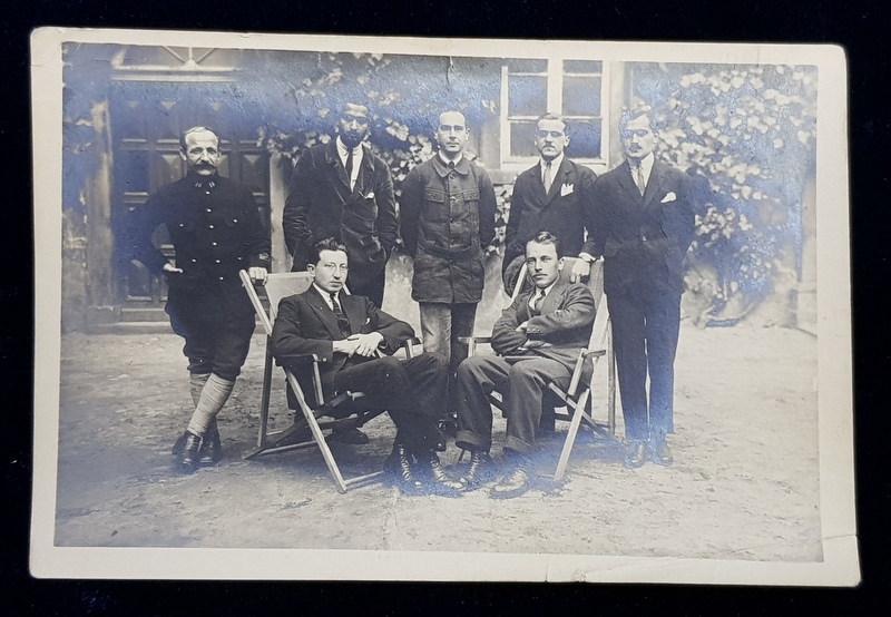 GRUP DE OFITERI IN LAGARUL DE LA CELLE - SCHLOSS , PRIMUL RAZBOI MONDIAL , FOTOGRAFIE TIP CARTE POSTALA , MONOCROMA, PERIOADA PRIMULUI RAZBOI MONDIAL