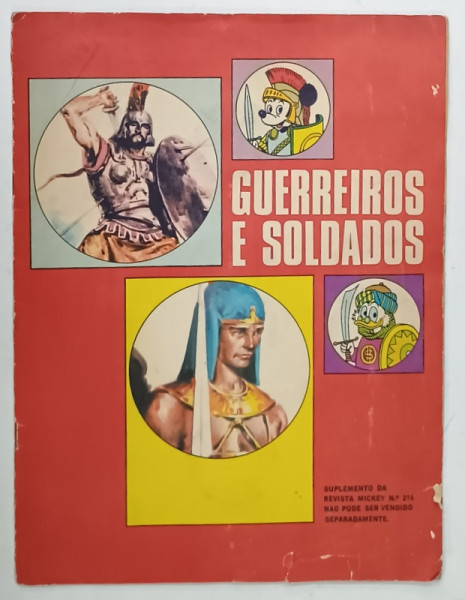 GUERREIROS E SOLDADOS , SUPLEMENTO DA REVISTA MICKEY , CARTOLINE ILUSTRATE , DE COLECTIE ,  PENTRU COPII , ANII '70 , TEXT IN LIMBA PORTUGHEZA