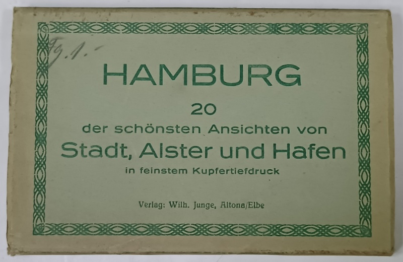 HAMBURG , 20 CARTI POSTALE CU IMAGINI DIN ORAS , ALSTER SI PORT , FORMAT ARMONICA , MONOCROME , INCEPUTUL SEC. XX