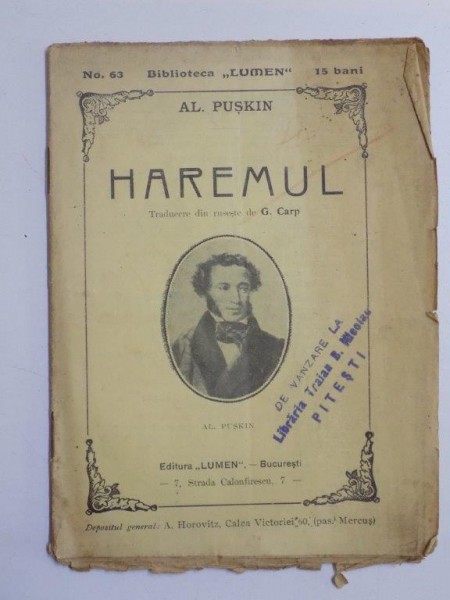 HAREMUL (FANTANA DIN BACCY - SERAI) de AL. PUSKIN  1910