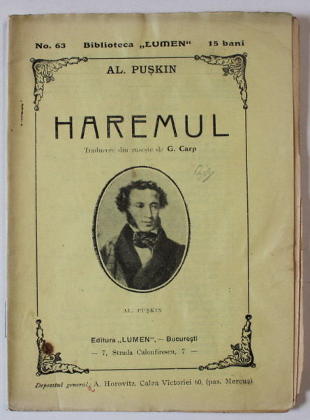 HAREMUL (FANTANA DIN BACCY - SERAI) de AL. PUSKIN  1910