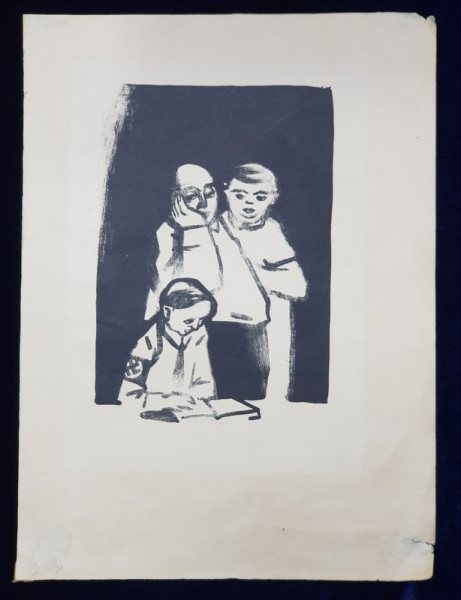HARRY GUTTMANN , GRAVURA , ILUSTRATIE DE CARTE , ANII '50