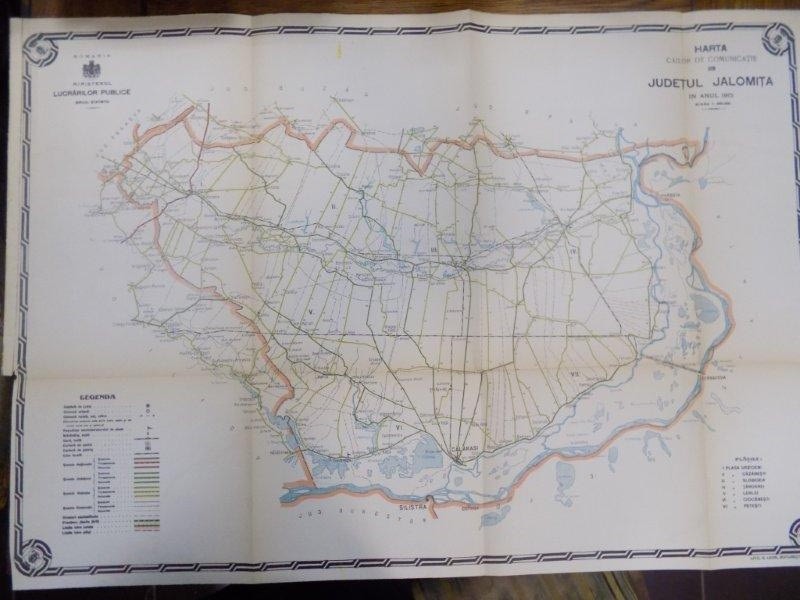 Harta cailor de comunicatie din Judetul Ialomita 1915