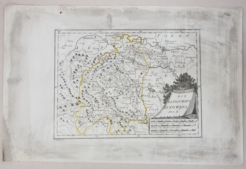 HARTA ' DIE LANDSCHAFT BUKOWINA  NO. 8 ' von I. ALBRECHT , 1789