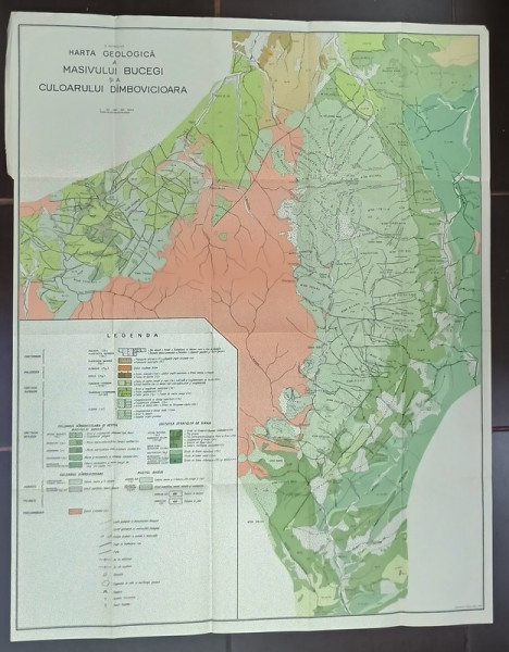 HARTA GEOLOGICA A MASIVULUI BUCEGI SI A CULOARULUI DIMBOVICIOARA de D. PATRULIUS , 1968
