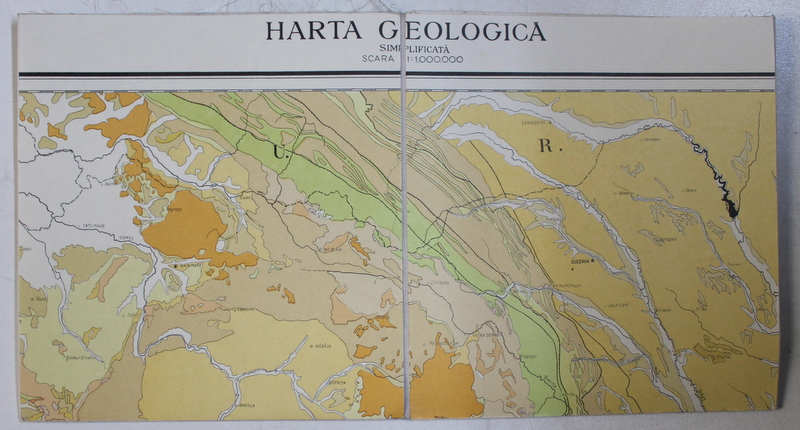HARTA GEOLOGICA A ROMANIEI SCARA 1 / 1. 000.000 de ION PETRESCU si GR. GEORGESCU , 1954