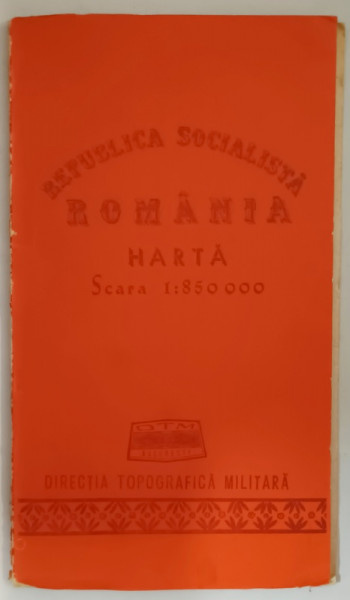 HARTA REPUBLICII SOCIALISTE ROMANIA , SCARA 1 : 850.000 , ANII '70- '80