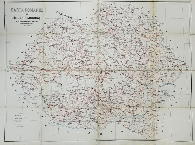 HARTA ROMANIEI CU CAILE DE COMUNICATII, Perioada Interbelica