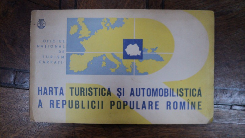 Harta turistica si automobilistica a Republicii Populare Romane