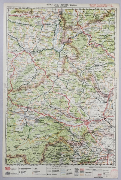 HARTA ZONEI CLUJ - TURDA - ZALAU , LITOGRAFIE de M.D. MOLDOVEANU , 1936