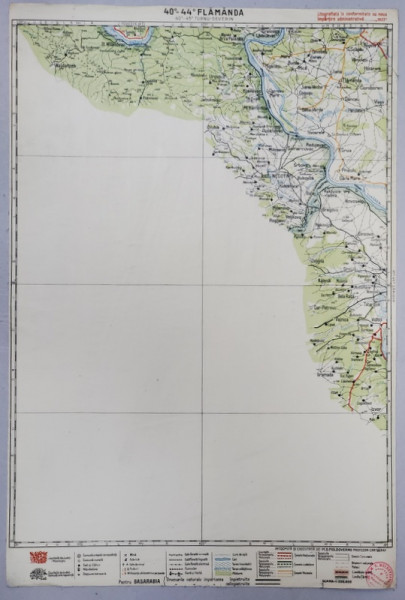 HARTA ZONEI  FLAMANDA    , LITOGRAFIE de M.D. MOLDOVEANU , 1936