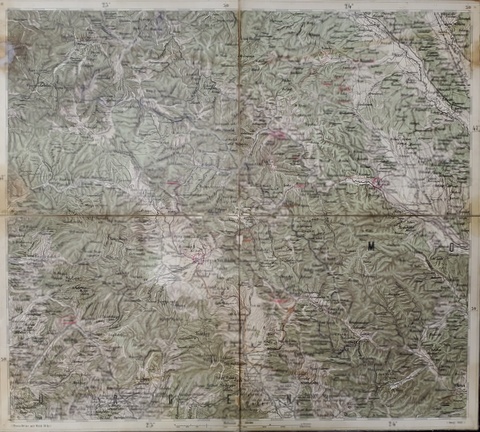 HARTA ZONEI GHEORGHIENI - NEAMT - BUHUSI , SCARA 1 : 300.000 , 1881