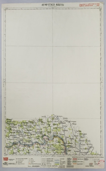 HARTA ZONEI OTACE RASTEU , LITOGRAFIE de M.D. MOLDOVEANU , 1936