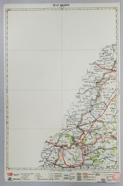 HARTA ZONEI SALONTA , LITOGRAFIE de M.D. MOLDOVEANU , 1936