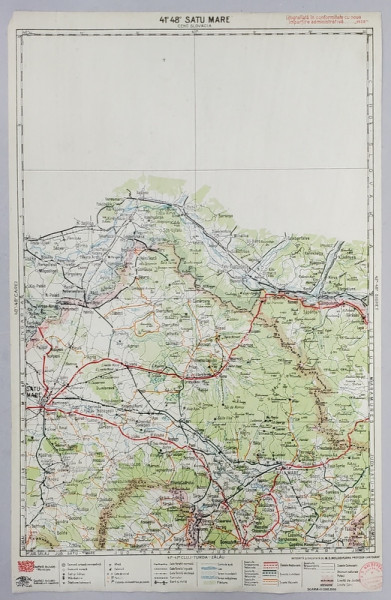 HARTA ZONEI SATU MARE - BAIA MARE , LITOGRAFIE de M.D. MOLDOVEANU , 1936