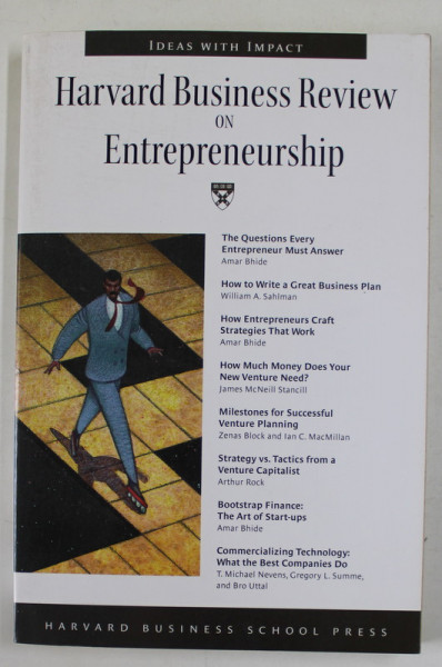 HARVARD BUSINESS REVIEW ON ENTREPRENEURSHIP , 1999