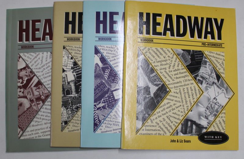 HEADWAY - WOORKBOOK , WITH KEY ,  VOLUMELE I - IV  , by JOHN and LIZ SOARS , 1996