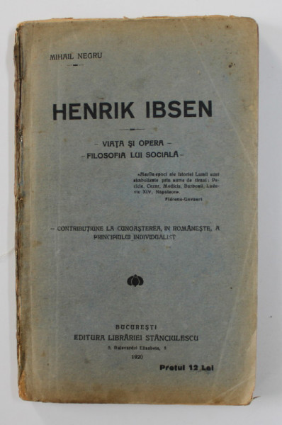 HENRIK IBSEN de MIHAIL NEGRU , 1920