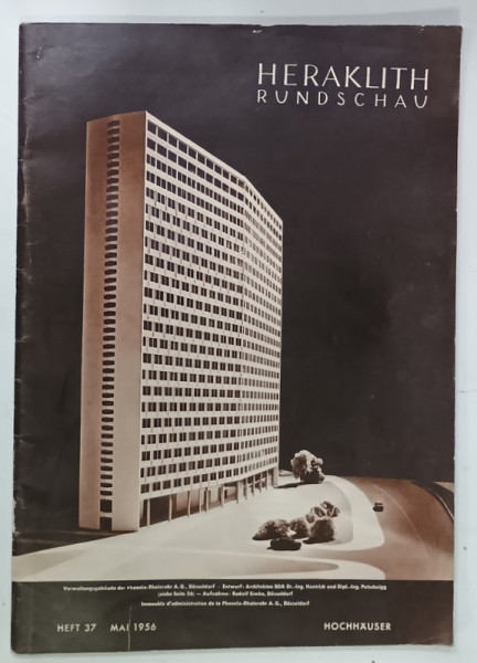HERAKLITH RUNDSCHAU , REVISTA DE ARHITECTURA IN LIMBA GERMANA , SUBIECT : CONSTRUCTII INALTE,  HEFT 36 , MAI 1956