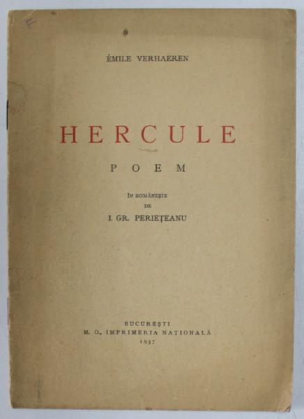 HERCULE, POEM - EMILE VERHAEREN, BUC. 1937