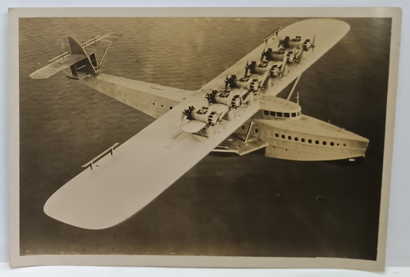 HIDROAVION CU SASE MOTOARE , IN ZBOR , FOTOGRAFIE , PERIOADA INTERBELICA