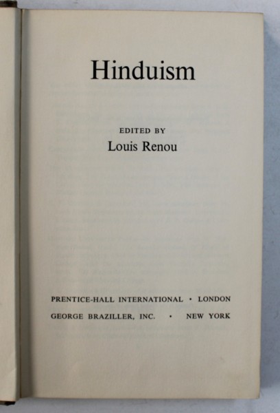 HINDUISM , edited by LOUIS RENOU , 1961