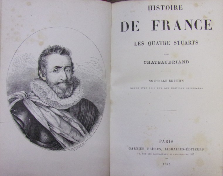 HISTOIRE DE FRANCE de  CHATEAUBRIAND (1874)