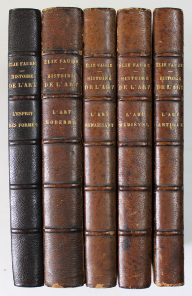 HISTOIRE DE L 'ART par ELIE FAURE , CINQ VOLUMES , 1924 - 1927