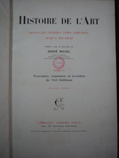 Histoire de l'Art, par Andre Michel, Tom II, Paris, 1906