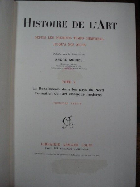 Histoire de l'Art, par Andre Michel, Tom V, Paris, 1906