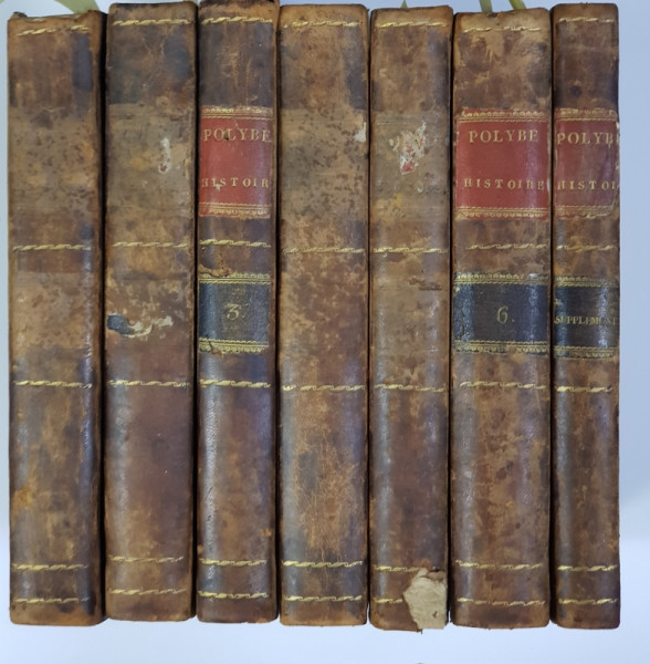 HISTOIRE DE POLYBE , NOUVELLEMENT TRADUITE DU GREC par VINCENT THUILLIER , 7 VOLUME , 1774.ED. ILUSTRATA CU 103 GRAVURI